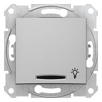 SCHNEIDER ELECTRIC Sedna Выключатель кнопочный с символом СВЕТ с подсветкой алюминий SDN1800160 (SDN1800160)