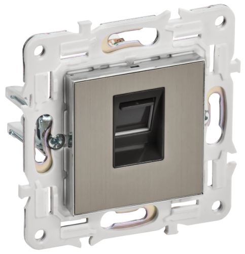 IEK SKANDY Розетка компьютерная RJ45 кат.5E SK-K01N никель  (SK-K10-1-K50)