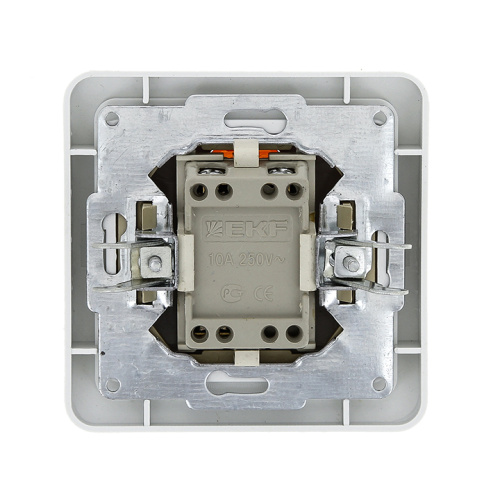 EKF Лондон Выключатель двухклавишный с индикатором 10А белый (EEV10-123-10) фото 3