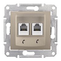 SCHNEIDER ELECTRIC Sedna Розетка телефонная двойная RJ11 в рамку   титан (SDN4201168)