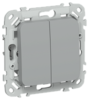 FLITE Выключатель 2-клавишный 10А серый (FI-V20-0-10-1-K03)