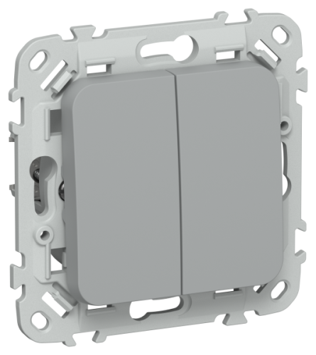 FLITE Выключатель 2-клавишный 10А серый (FI-V20-0-10-1-K03)