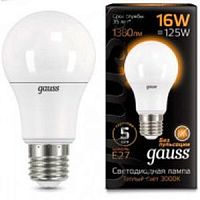 GAUSS Лампа светодиодная LED 16Вт E27 A60, теплый  (102502116)
