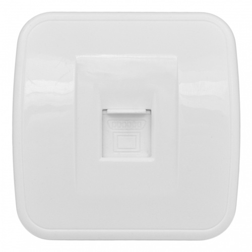 EKF Розетка Минск RJ-45 1-местная ОП 1А 120В белая Basic (EGK01-035-10)