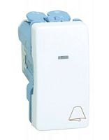 SIMON Кнопка клавишная свет с подсветкой узкая, 10А 250В, S27 белый (27161-64)