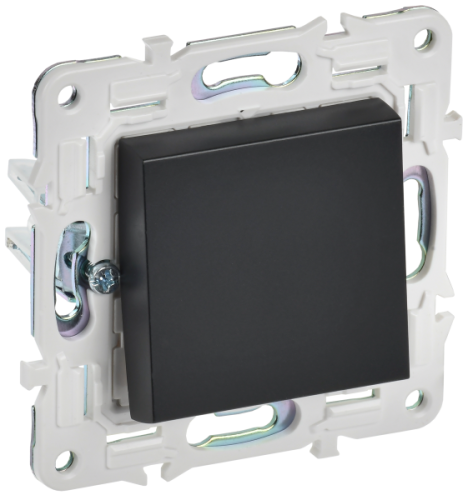 IEK SKANDY Выключатель 1-клавишный 10А SK-V01Bl черный  (SK-V10-0-10-K02)