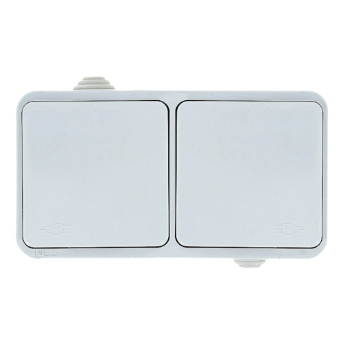 EKF Блок розетка-выключатель 1-кл. 16А с/з с крышкой IP44 белая Прага PROxima (EKRV16-050-10-440) фото 3