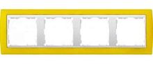 SIMON Рамка на 4 поста, S82, желтый - белый (82642-62)