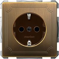 SCHNEIDER ELECTRIC Механизм розетки Schuko с винтовыми зажимами античная латунь (MTN2400-4143)