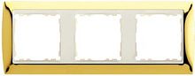 SIMON Рамка на 3 поста S82 золото - слоновая кость (82734-66)