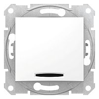SCHNEIDER ELECTRIC Sedna Переключатель одноклавишный с индикатором в рамку белый сх.6 (SDN0401121)