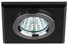 ЭРА Светильник декор стекло квадрат MR16,12V/220V, 50W, хром/черный DK8 CH/BK   (C0043792)