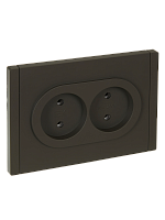 IEK FORTE&PIANO Розетка 2-местная без заземления без защитных шторок безвинтовое крепление 10А FP326 серый  (FP-R20-10-1-K03)