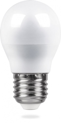 FERON Лампа светодиодная LED 5вт Е27 белый шар (LB-38) (25405)