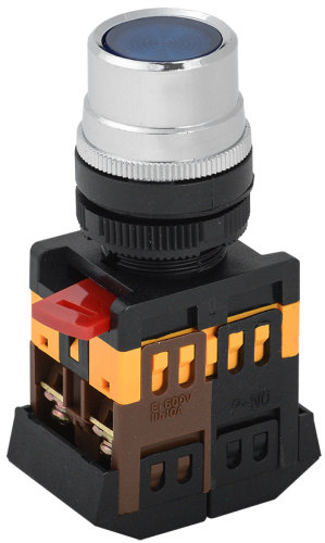IEK Кнопка синяя ABLF-22 1з+1р с подсветкой неон 240В (BBT10-ABLF-K07)