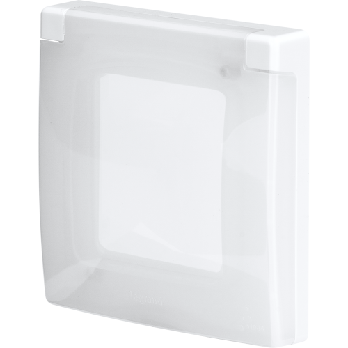 LEGRAND INSPIRIA Рамка с защитной крышкой IP44 IK 07   для скрытого монтажа 1 механизма  , степень пылевлагозащиты IP44, степень ударопрочности IK07, цвет &quot;Белый&quot; (673920) фото 5