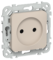 FLITE Розетка без заземления без защитных шторок безвинтовое крепление 10А льняной (FI-R10-10-1-K88)