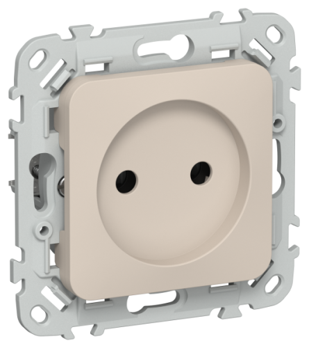 FLITE Розетка без заземления без защитных шторок безвинтовое крепление 10А льняной (FI-R10-10-1-K88)