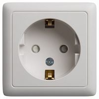 SCHNEIDER ELECTRIC ХИТ открытой установки Розетка с заземлением со шторками ИЗОЛ.ПЛ 16А, 250В, белый (RA16-138I-B)