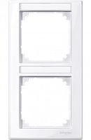 SCHNEIDER ELECTRIC Рамка 2 поста с полем для надписи M-SMART вертикальная белый (MTN470225)