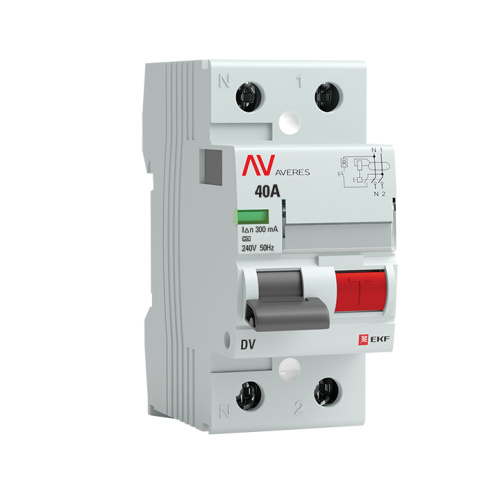 EKF Устройство защитного отключения DV 2P 40А/300мА  (A) AVERES (rccb-2-40-300-a-av)