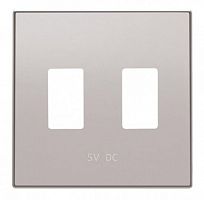 ABB Накладка для механизма 2хUSB зарядного устройства, серия SKY, цвет серебристый алюминий  (8585.3 PL)  (2CLA858530A1301)