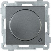 IEK РС16-1-0-Б Розетка с заземляющим контактом с защитной шторкой и крышкой 16А BOLERO антрацит IEK  (ERB16-K95-16)