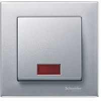 SCHNEIDER ELECTRIC Merten Клавиша 1шт с линзой алюминий (MTN433860)