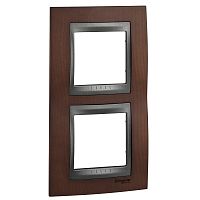 SCHNEIDER ELECTRIC Рамка 2 поста вертикальная табачное дерево/графит (MGU66.004V.2M4)