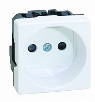 SIMON Розетка 2P со шторками винтовой зажим 16А 250В S27 белый (27431-65)
