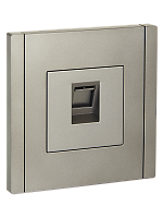 IEK FORTE&PIANO Розетка компьютерная RJ45 кат.6 FP531 сталь  (FP-K10-2-K46)