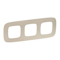 LEGRAND Valena ALLURE Рамка 3 поста тиснение бежевое универсальная (754383 )