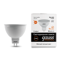 GAUSS Лампа светодиодная LED 9Вт 230в, GU5.3, MR16 теплый Elementary  (13519)
