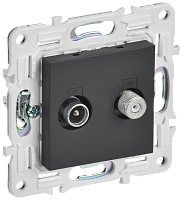 IEK SKANDY Розетка двойная TV+SAT SK-A13G графит  (SK-AF20-O-K53)