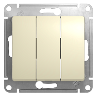 SCHNEIDER ELECTRIC GLOSSA Выключатель трехклавишный в рамку бежевый сх.3 (GSL000231)