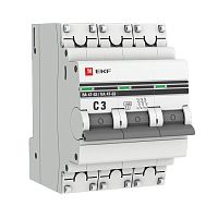 EKF Выключатель автоматический трехполюсный 3А С ВА47-63 4.5кА PROxima (mcb4763-3-03C-pro)