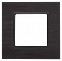 ЭРА Рамка на 1 пост, металл,  Elegance, чёрный+антр, 14-5201-05 (Б0034543)