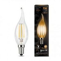 GAUSS Лампа светодиодная LED 9Вт E14 Filament, свеча на ветру, теплый  (104801109)
