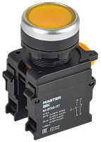 IEK Кнопка с фиксацией d=22мм 1NO+1NC жёлтая MASTER  (MI-BT60-11T-3-21-K05)