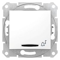SCHNEIDER ELECTRIC Sedna Выключатель кнопочный с символом ЗВОНОК с подсветкой белый (SDN1700121)