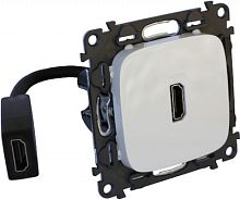 LEGRAND Valena ALLURE. Розетка HDMI с предварительно подключенным разьемом. С лицевой панелью. Цвет Слонова (755166 )