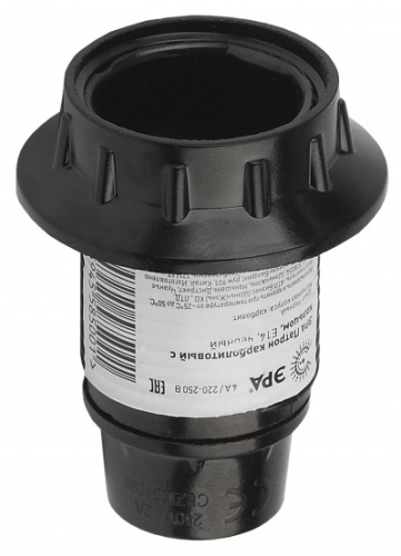 ЭРА Патрон карболитовый с кольцом, Е14, черный  (50/200/7000)  (Б0027988)