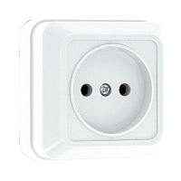 EKF Розетка Рим 1-местная 10А без заземления керамика белая (ENR10-022-10C)