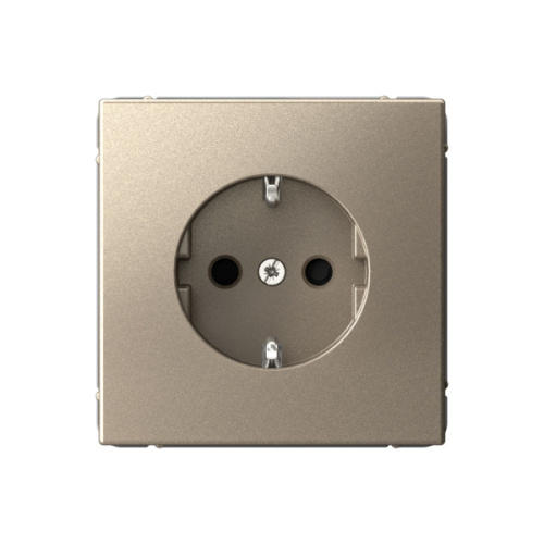 Systeme Electric ARTGALLERY Розетка с заземлением со шторками, 16А, механизм, шампань (GAL000545)