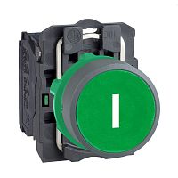 SCHNEIDER ELECTRIC Кнопка 22мм, зеленая, с возвратом, монтаж заподлицо, 1НО, пластик, маркировка I C0 (XB5AA3311C0)