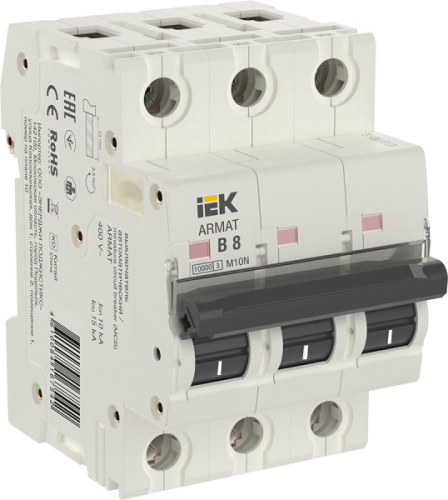 IEK ARMAT Выключатель автоматический трехполюсный B 8А M10N (AR-M10N-3-B008) IEK ARMAT Выключатель автоматический трехполюсный B 8А M10N (AR-M10N-3-B008)
