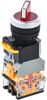 IEK Переключатель D8-11XD2 2 полож. 1з+1р с подсвет. красный IEK (BSW30-11XD2-3-14-2-K04)