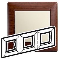 LEGRAND VALENA Рамка 3 поста горизонтальная тонированное дерево (770313 )