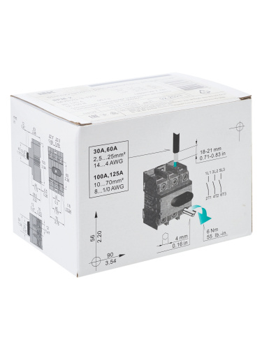 IEK Выключатель-разъединитель модульный ВРМ-2 3P 125А (MVR20-3-125) фото 3