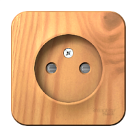 SCHNEIDER ELECTRIC BLANCA Розетка наружная без заземления со шторками изолированный плоский, 16А, 250В, ясень (BLNRA001115)